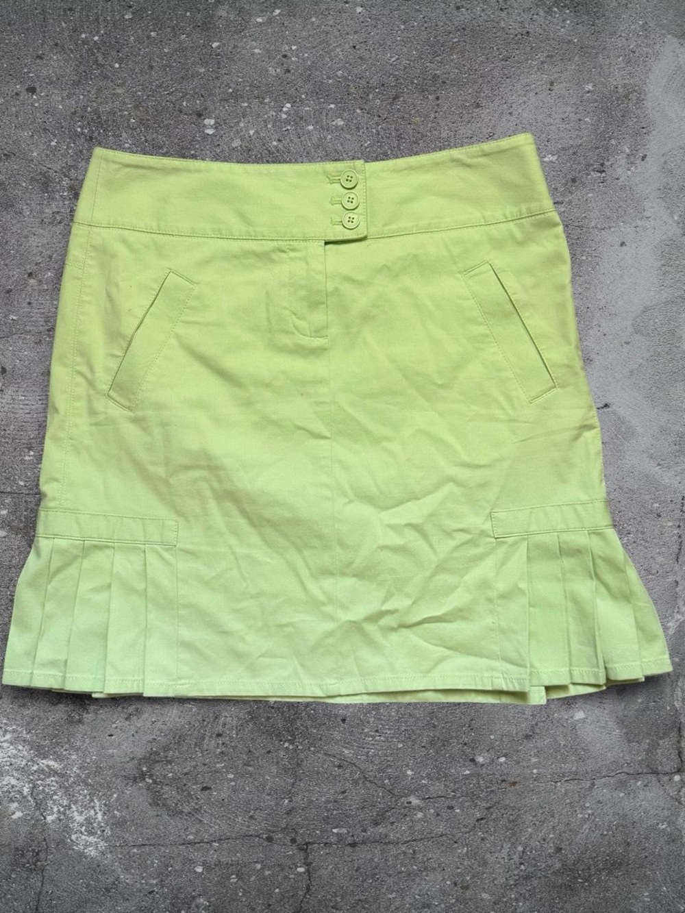 LOFT Size 2 Lime Green Cargo Utility Skirt Pleated Y2K Preppy